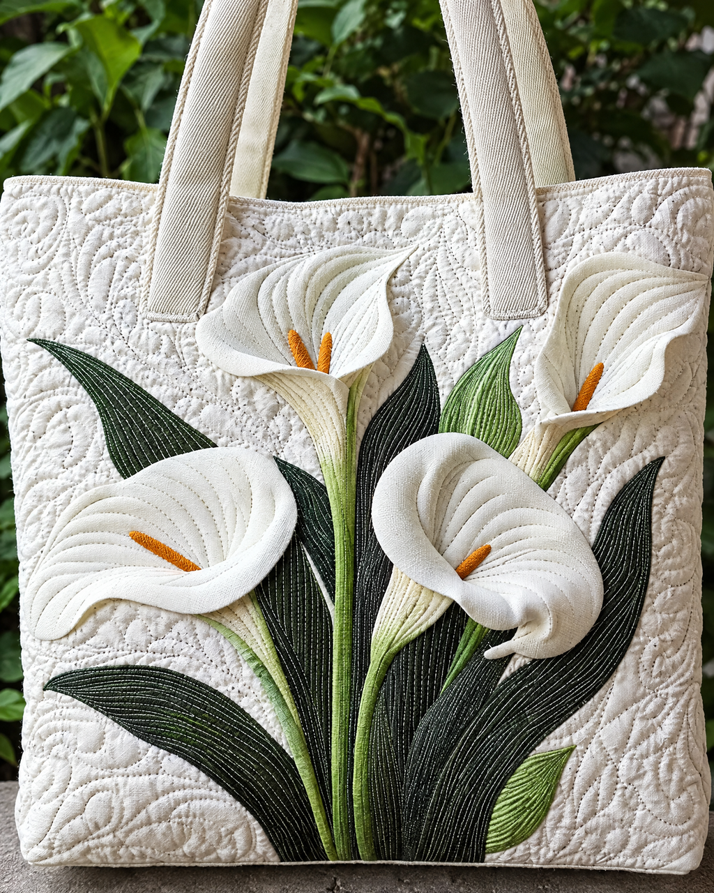 Sac artisanal - Arums blancs
