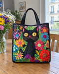 Sac artisanal - Chat parmi les fleurs