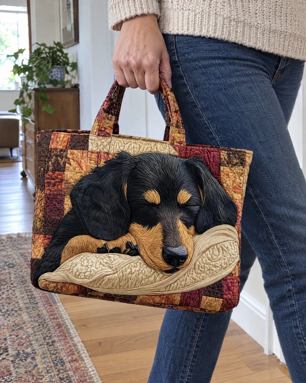 Sac artisanal - Petit chien endormi