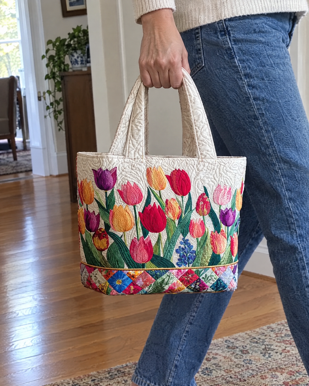Sac artisanal - Jardin de tulipes