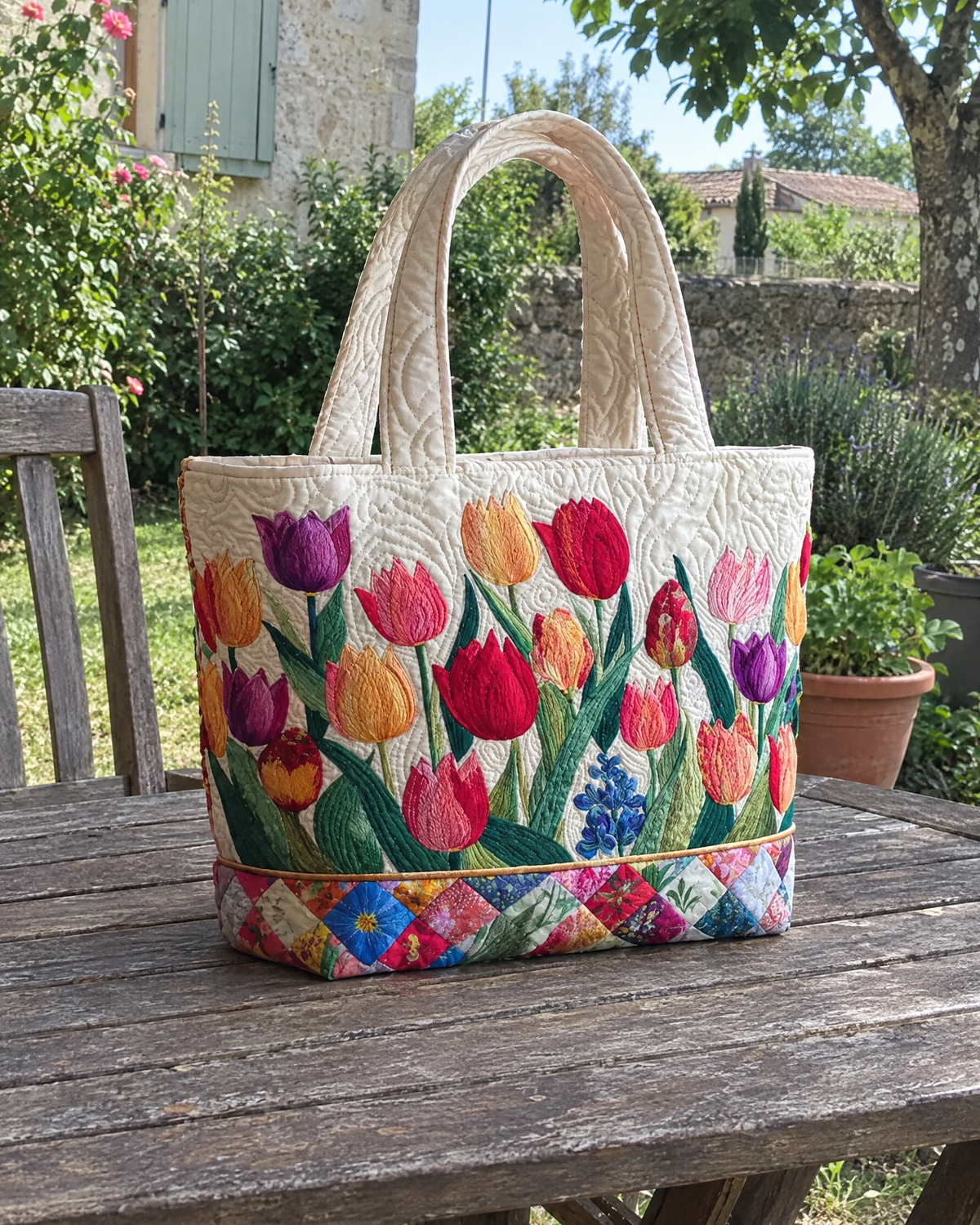 Sac artisanal - Jardin de tulipes