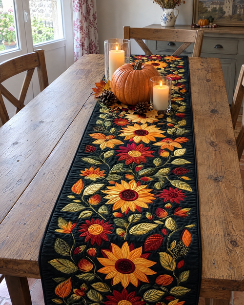 Chemin de table - Tournesols d’automne