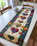 Chemin de table - Motif floral et cœurs