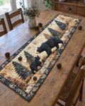 Chemin de table - Famille d’ours noirs