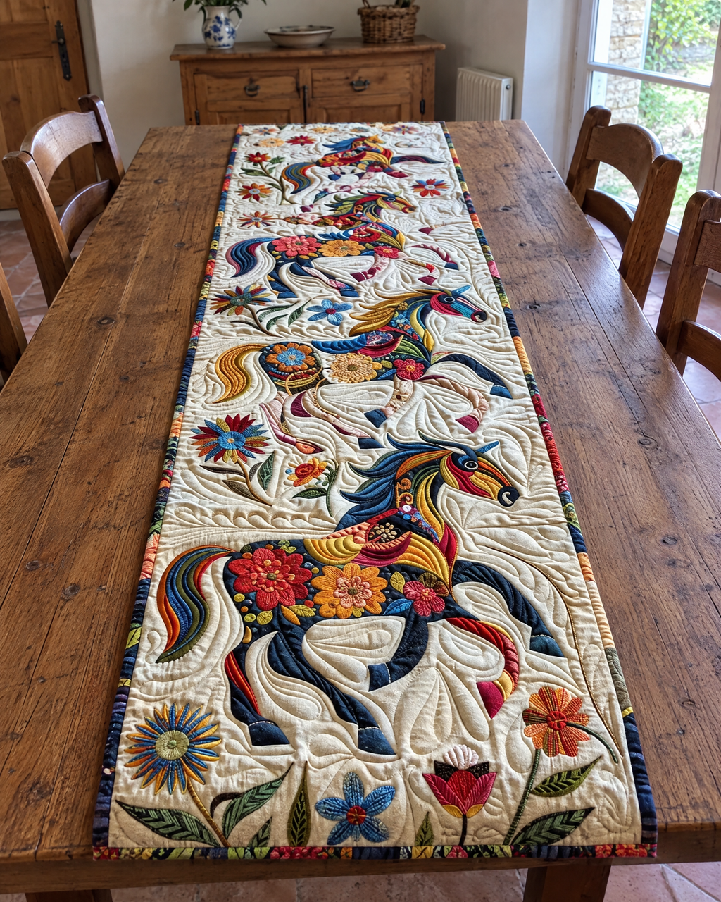Chemin de table - Cheval au galop