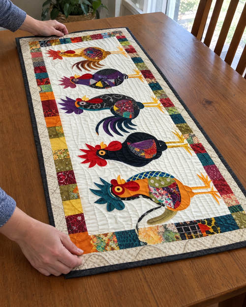 Chemin de table - Défilé d’oiseaux