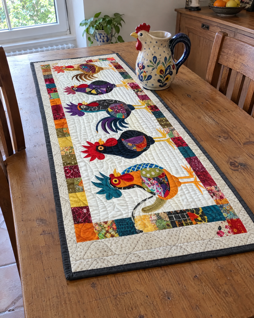 Chemin de table - Défilé d’oiseaux