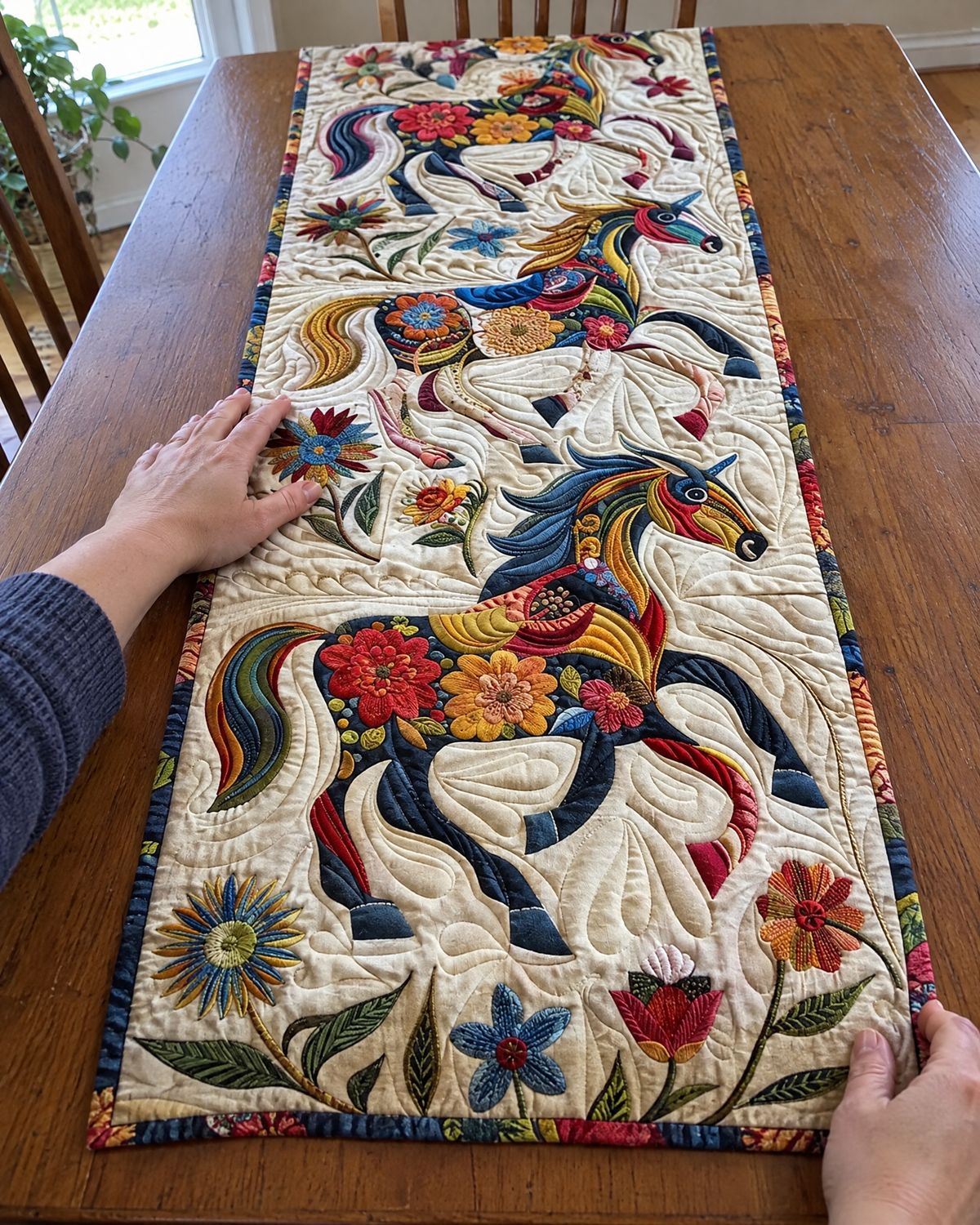 Chemin de table - Cheval au galop