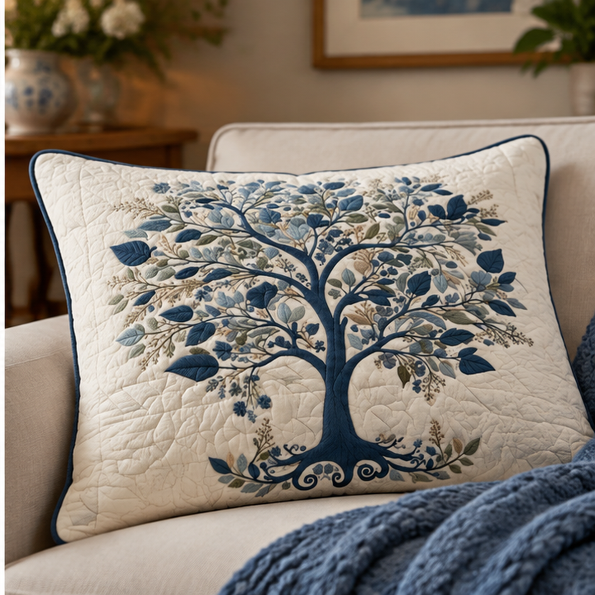 Housse de coussin - Bleu sérénité