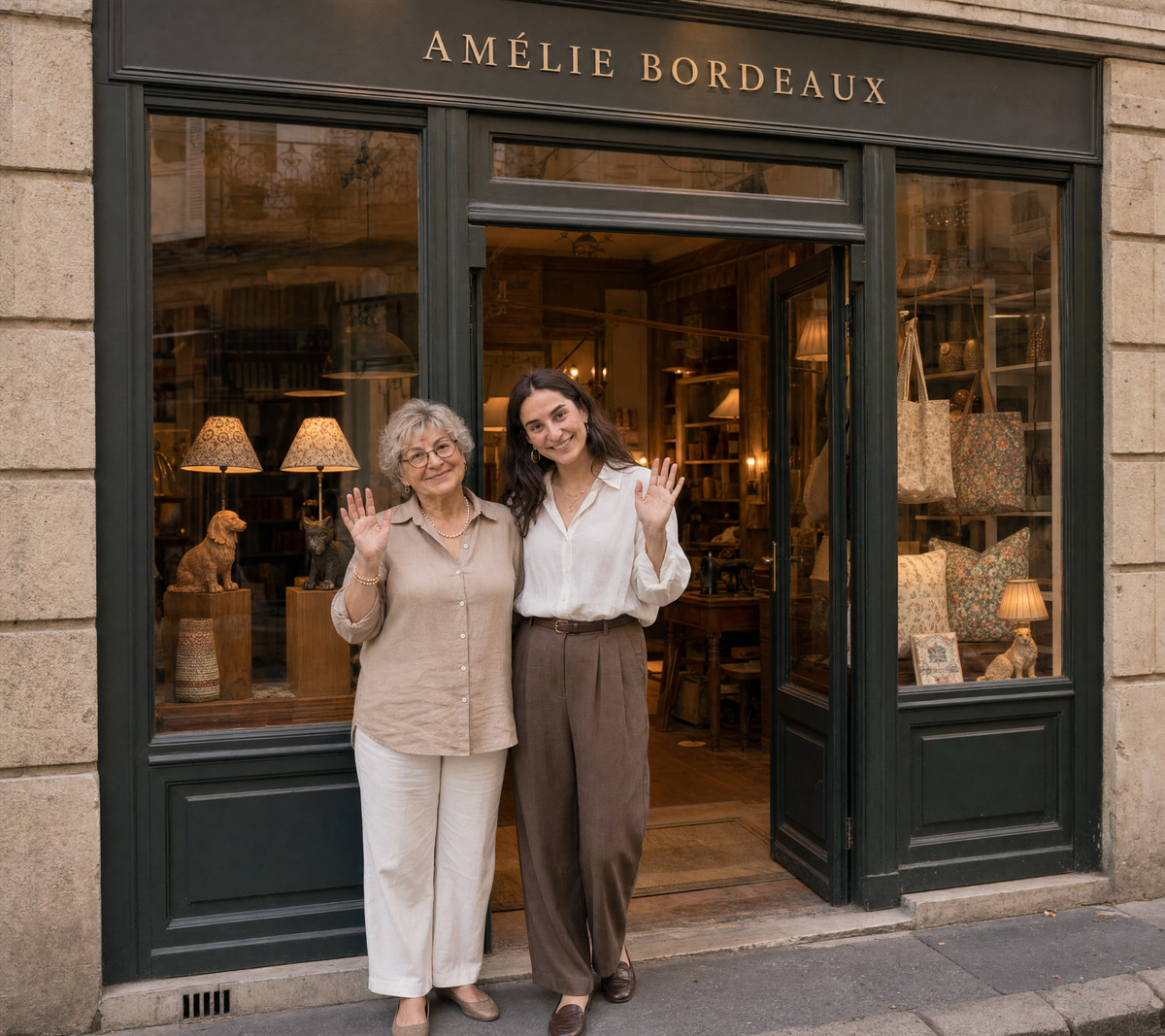 Amélie et sa fille dans leur atelier à Bordeaux