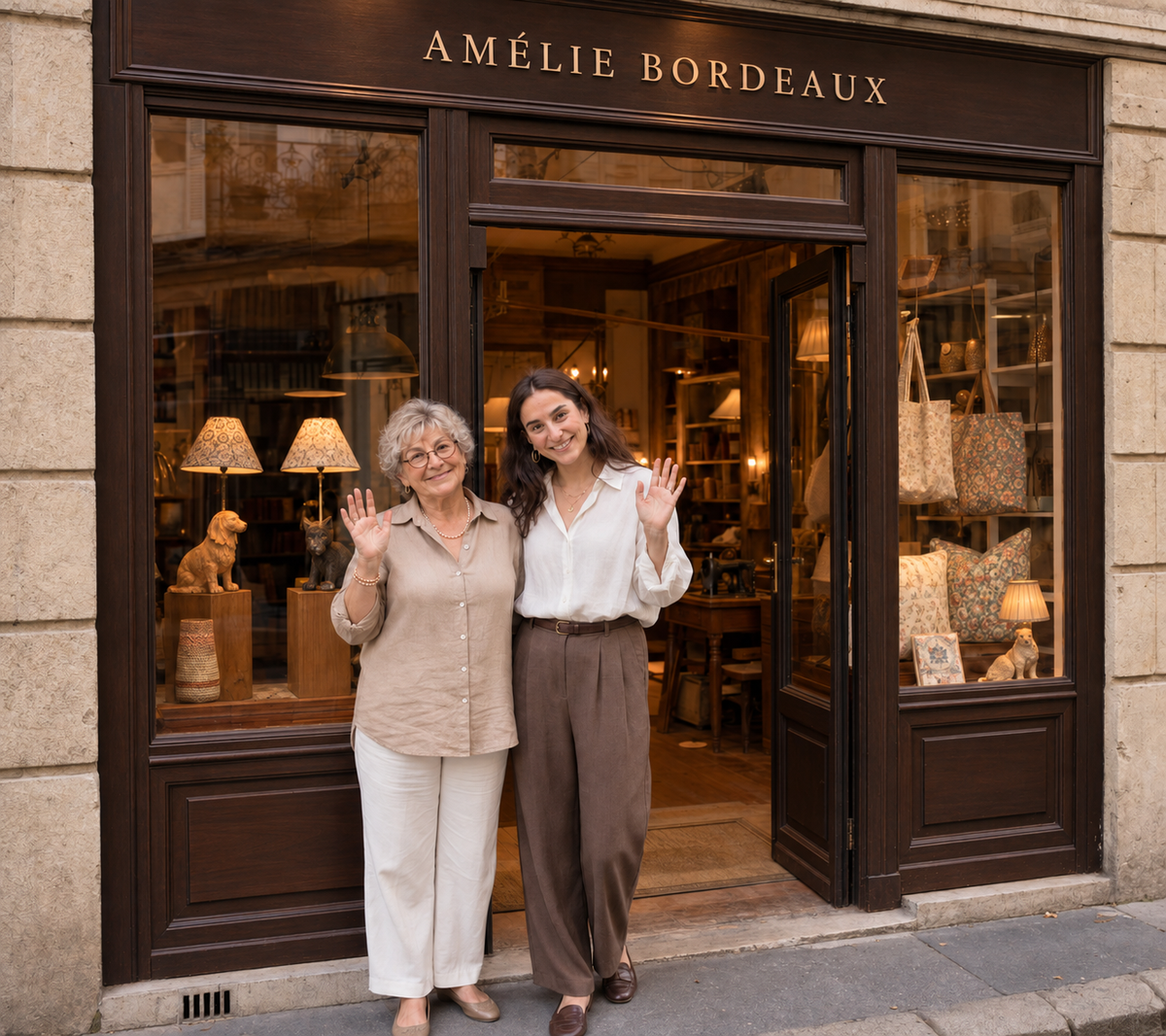 Amélie et sa fille dans leur atelier à Bordeaux
